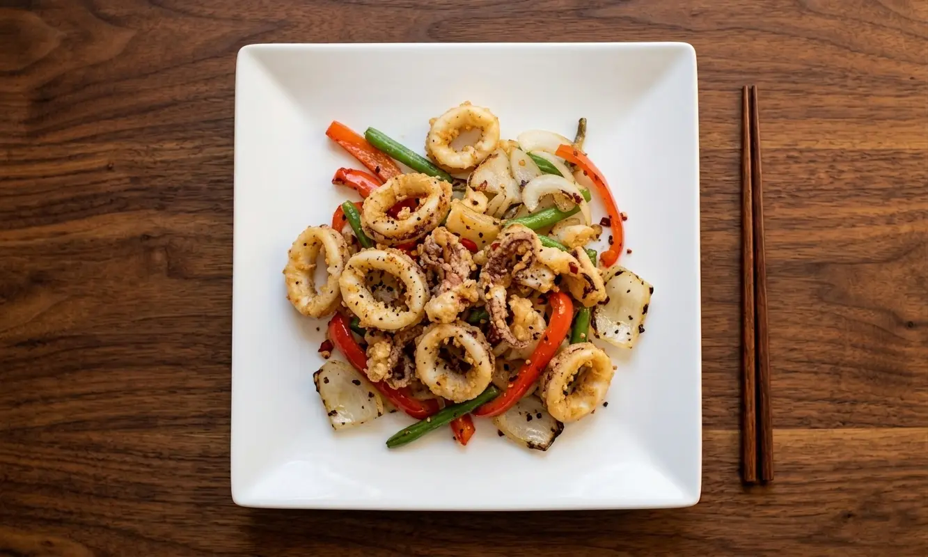 Salt and Pepper Squid appetizer at Emerald Garden Chinese Restaurant Calgary NW