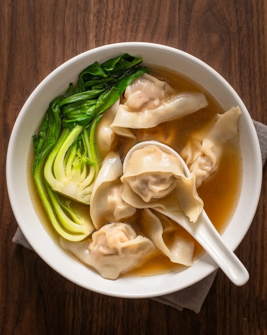 Wonton Soup — house-made wontons in rich broth at Emerald Garden NW Calgary